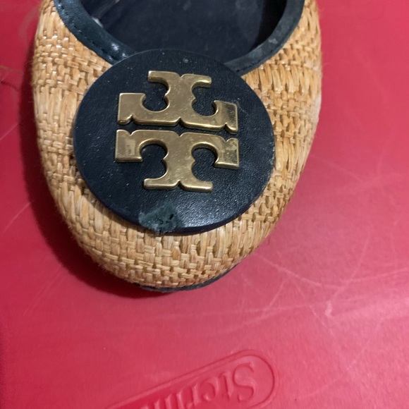 Tory Burch Revia raffia straw ballet - navy blue natural straw - Picture 4 of 6